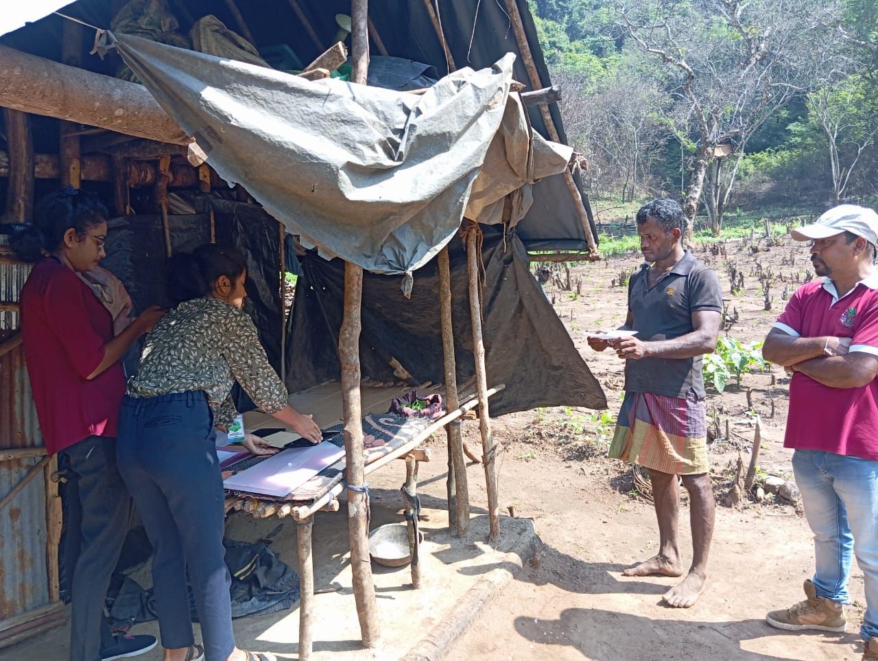 Field researchers conducting rural survey